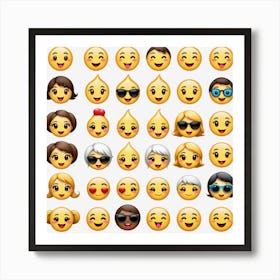 Emoji Faces Art Print