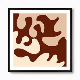 Brown & Beige Abstract Poster