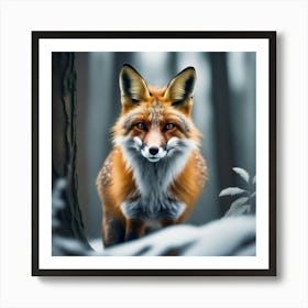 Red Fox In The Snow 1 Art Print