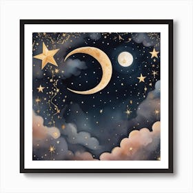 Dreamy Night Sky Mural Art Print