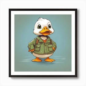 Duck In A Jacket Art Print