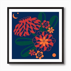 Dahlias Square Art Print