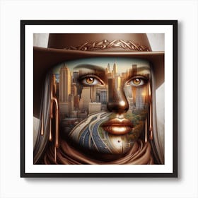 Cowgirl American spirit portrait Art Print