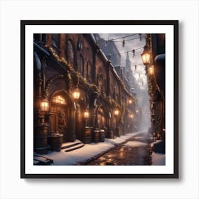 Steampunk Christmas Alley Art Print