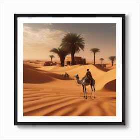 Camels In The Desert 4 Art Print