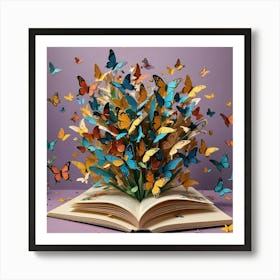 Butterfly Book Art Art Print