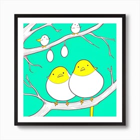 Two Birds On A Branch 4 Art Print