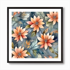 Watercolor Floral Pattern 2 Art Print