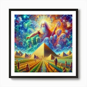 God creating the pyramids 1 Art Print