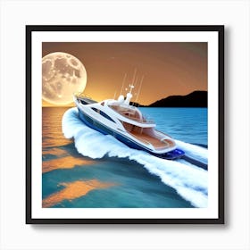 Yacht In The Ocean 4 Art Print