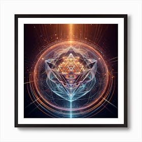 Geometric Water Resonating At 432hz Magnetic Field From Above Beautifully Lit Art Print