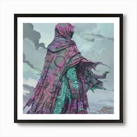 Woman In A Cloak Art Print