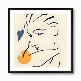 Woman With An Orange Art Print