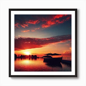 Sunset At The Beach 155 Art Print