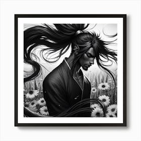 Black Samurai Art Print