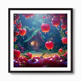 Apple House In The Forest Art Print