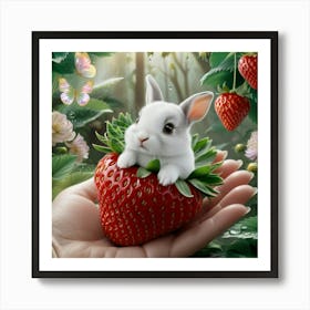 Strawberry Bunny Art Print