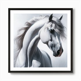 Beautiful White Stallion Art Print