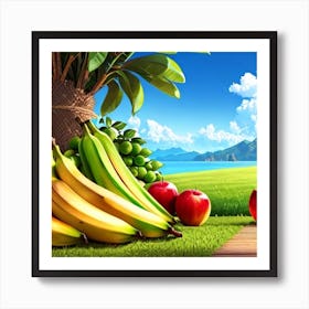 Bananas And Apples Art Print
