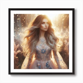 Fairytale Girl In The Forest Art Print