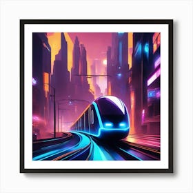 Futuristic Train Art Print