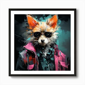 Fox In Sunglasses 2 Art Print