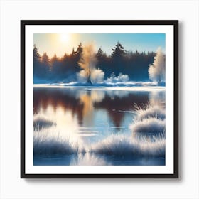 Forest Reflections in Wintertime Art Print