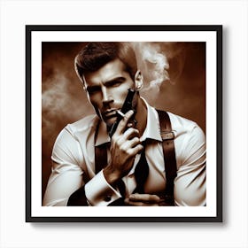 Secret Agent Templar 4/4 (spy mission impossible bond mi5 assassin action movie gun smoking cigarette alpha hunt mif bourne ryan) Art Print