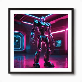 Robot In Space 6 Art Print