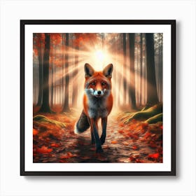 Fox In The Forest Art Print