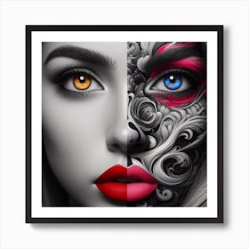 Woman'S Face Art Print