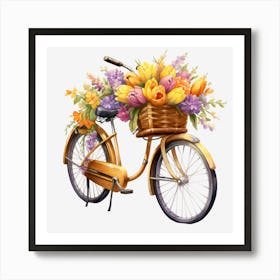 Bicycle With Flowers Art Print