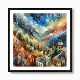 City In The Clouds Art Print