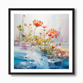 AI Ethereal Ecosystems: Where Water Meets Life Art Print