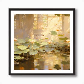 Summer Lotus Pond Art Print