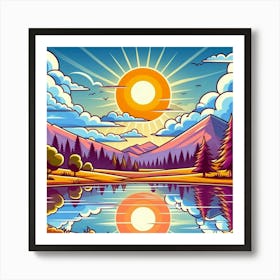 Cartoon Landscape Art Print