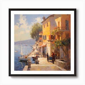 Golden Hour in Coastal Charm 1 Art Print