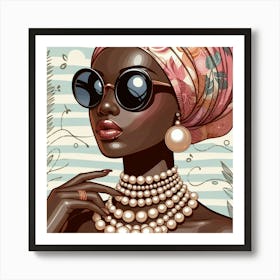 African Woman In Sunglasses 3 Art Print