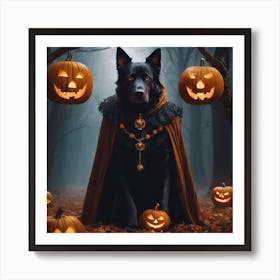 Halloween Dog Portrait Art Print