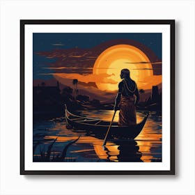 Man In A Canoe 1 Art Print