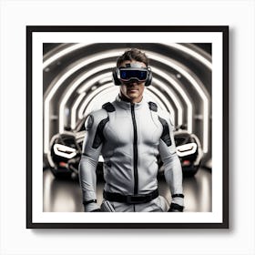 Futuristic Man In Vr Glasses 5 Art Print