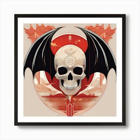 Skull with Wings Affiche