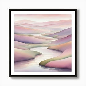 River In The Mountains Art Print