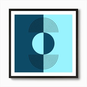 Blue Mid-Century Modern Arch Art Print