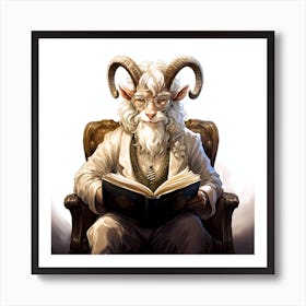 Goat Reading A Book 5 Art Print