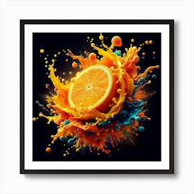 Orange Splash Art Print