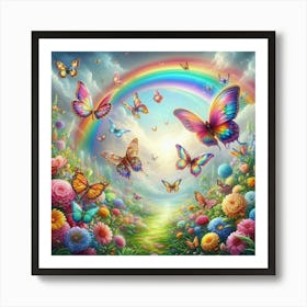 Rainbow Butterflies Art Print