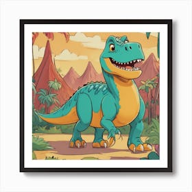 Cartoon Dinosaur Art Print