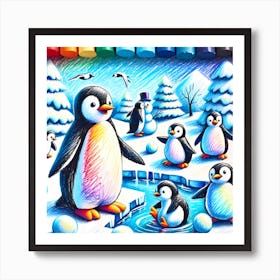 Super Kids Creativity:Penguins In The Snow 1 Art Print