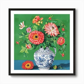 Chinoiserie Vase And Flowers A Timeless Traditional Art Style Art Print